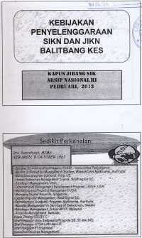 Image of Kebijakan Penyelenggaraan SIKN dan JIKN Balitbang Kes